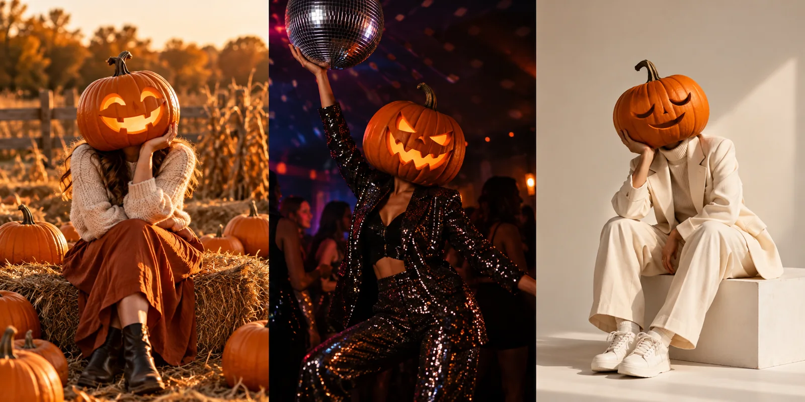 Several different Halloween portrait crops for social formats.